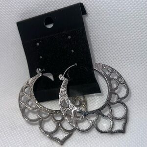 Silver Tone‎ Openwork Hoop Earrings Drop Dangle Fashion Jewelry
